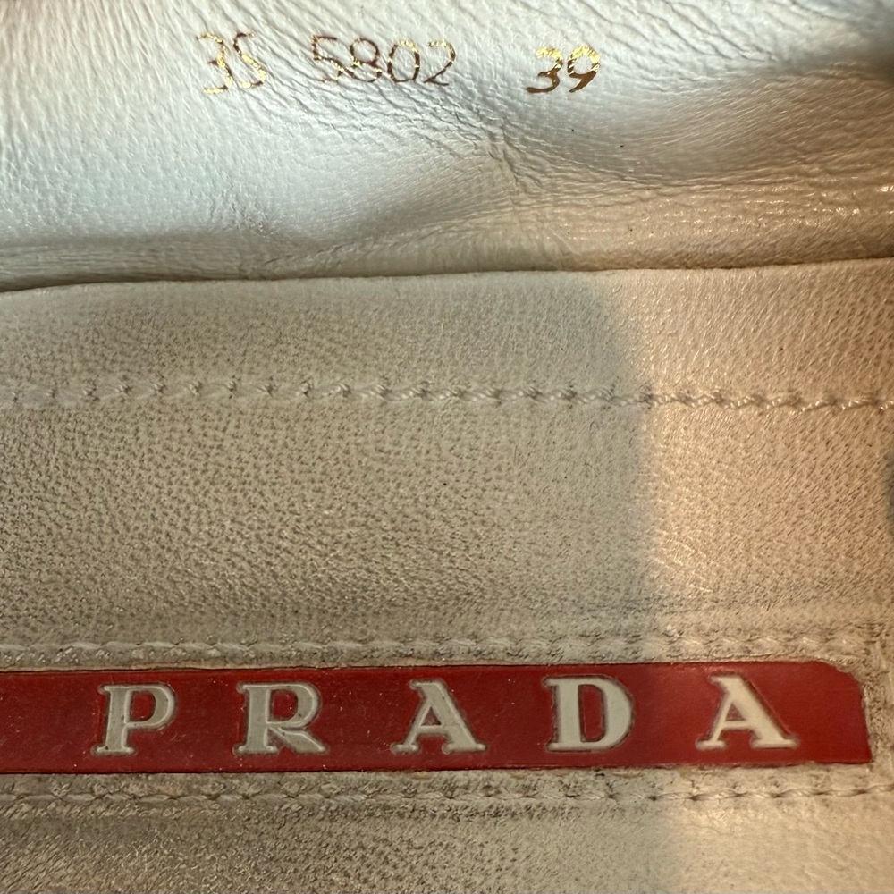 Prada Textured Gray Suede Loafers - Picture 5 of 5